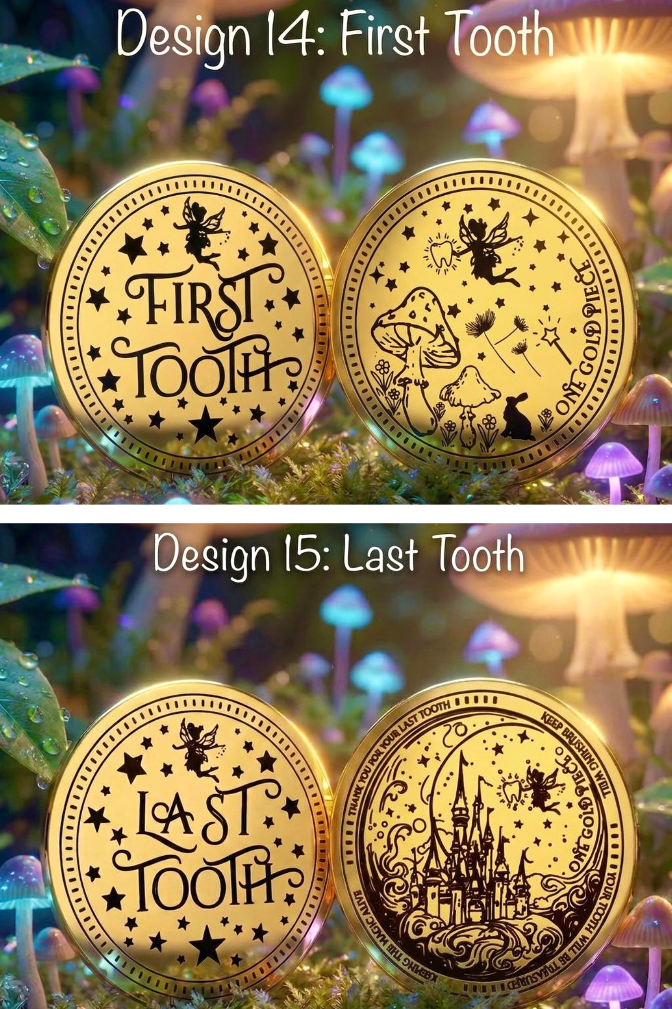 Fairy Gold Coin- Gift from the Tooth Fairy, Dummy Fairy or Garden Fairies!
