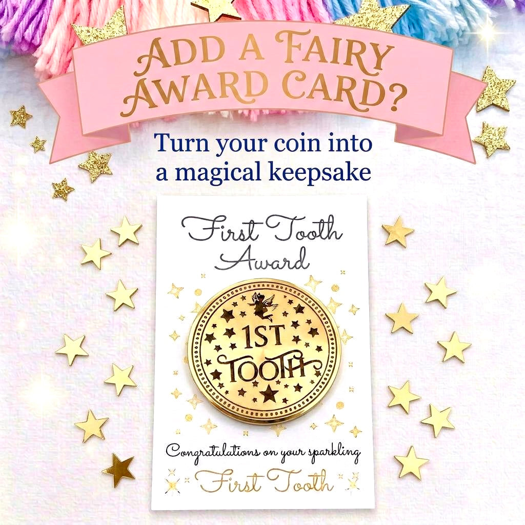 COMPLETE Tooth Fairy Kit | 20 Tooth Fairy Gold COINS & LETTERS - one for each tooth! First Tooth Fairy Kit | Buy individually or as a set
