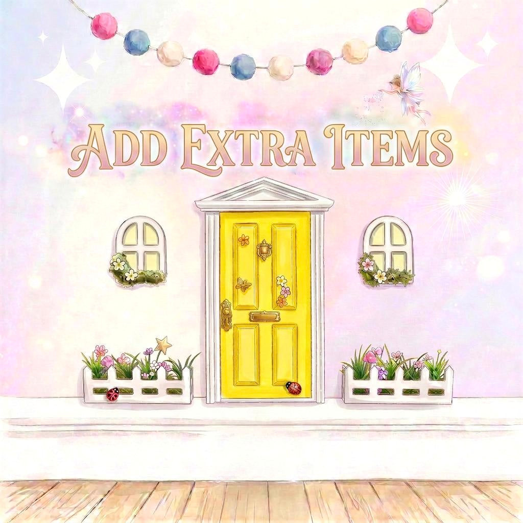 Opening Wooden Fairy Door with Glowing Windows, & Fairy Door Key – Fairy Bedroom Decor