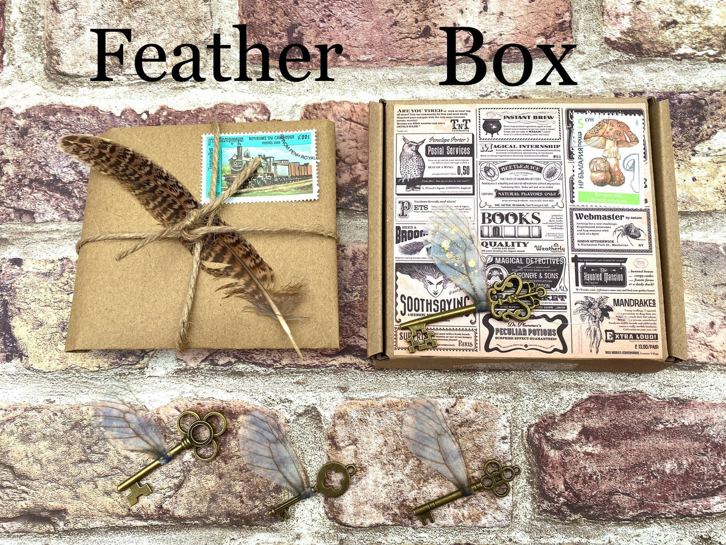 Magical Flying Keys! Christmas Tree Winged Keys, Magic Party decor, Room Decor, Fairy Wedding, Magic Christmas Decorations Gift