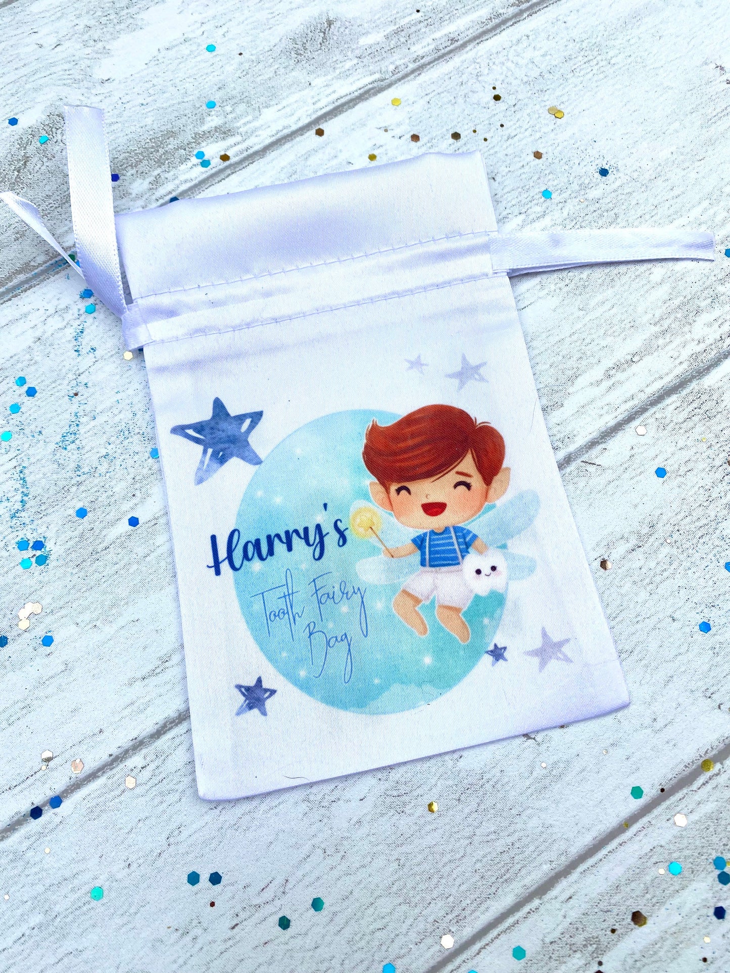 Boys Tooth Fairy Bag- PERSONALISED Loose Tooth Fairy Bag for children to leave teeth in OR for Tooth Fairy gifts to be left in