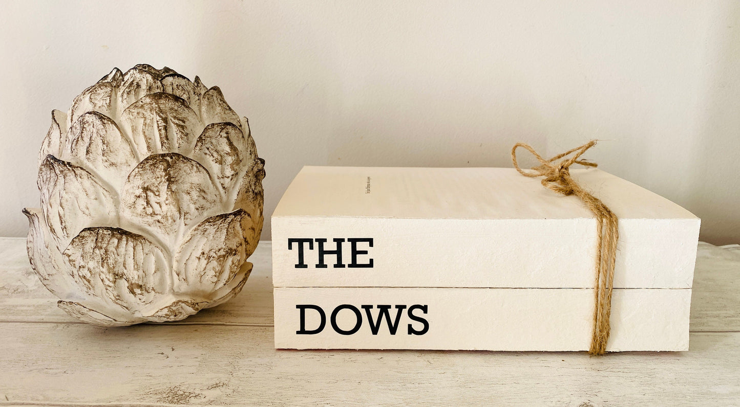 Personalized Faux Book Stack: Rustic Welcome Home Decor