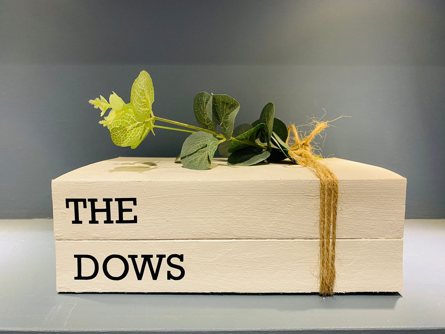 Personalized Faux Book Stack: Rustic Welcome Home Decor