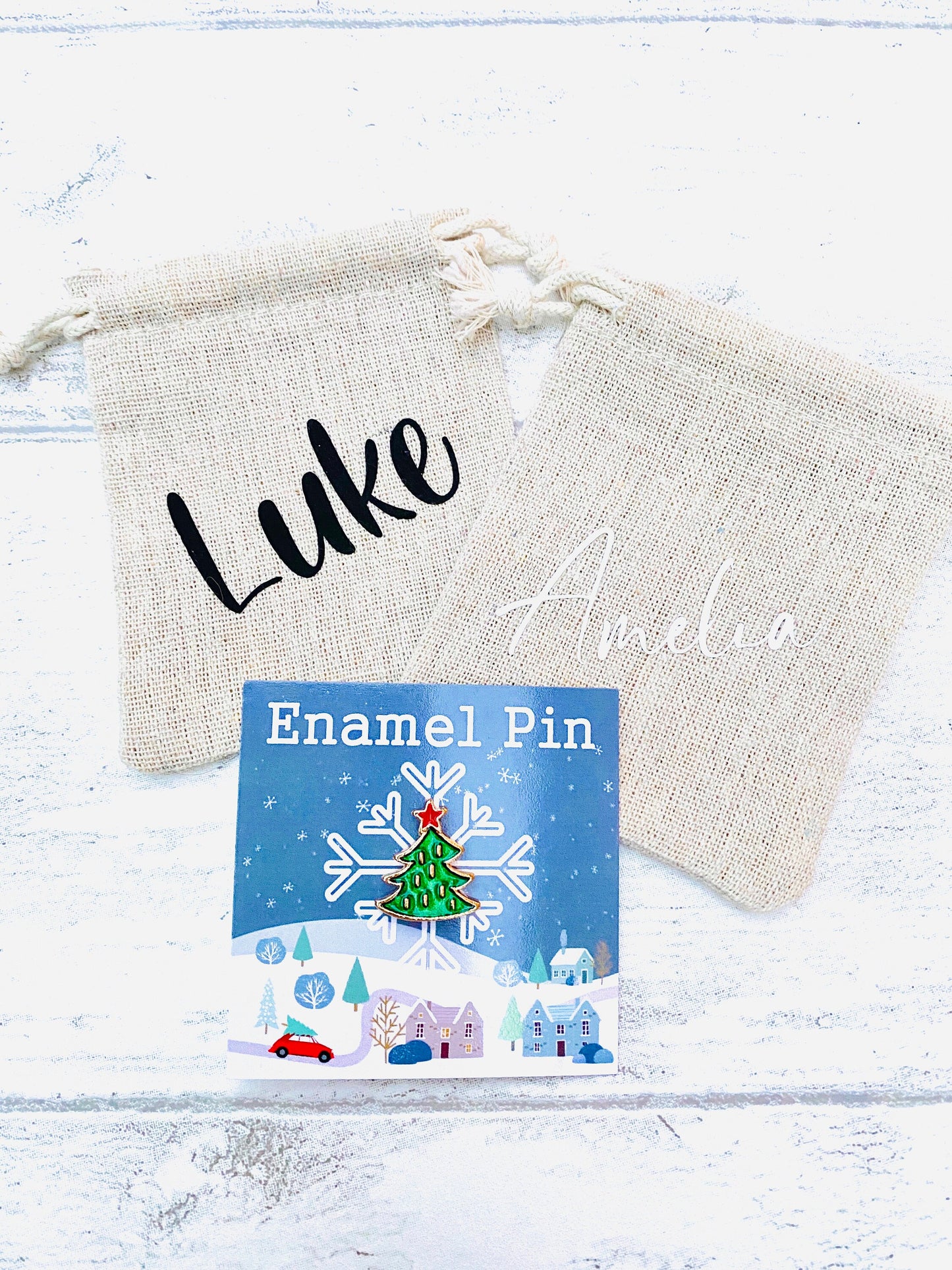 Christmas Tree Enamel Pin- Festive Badge- Lapel