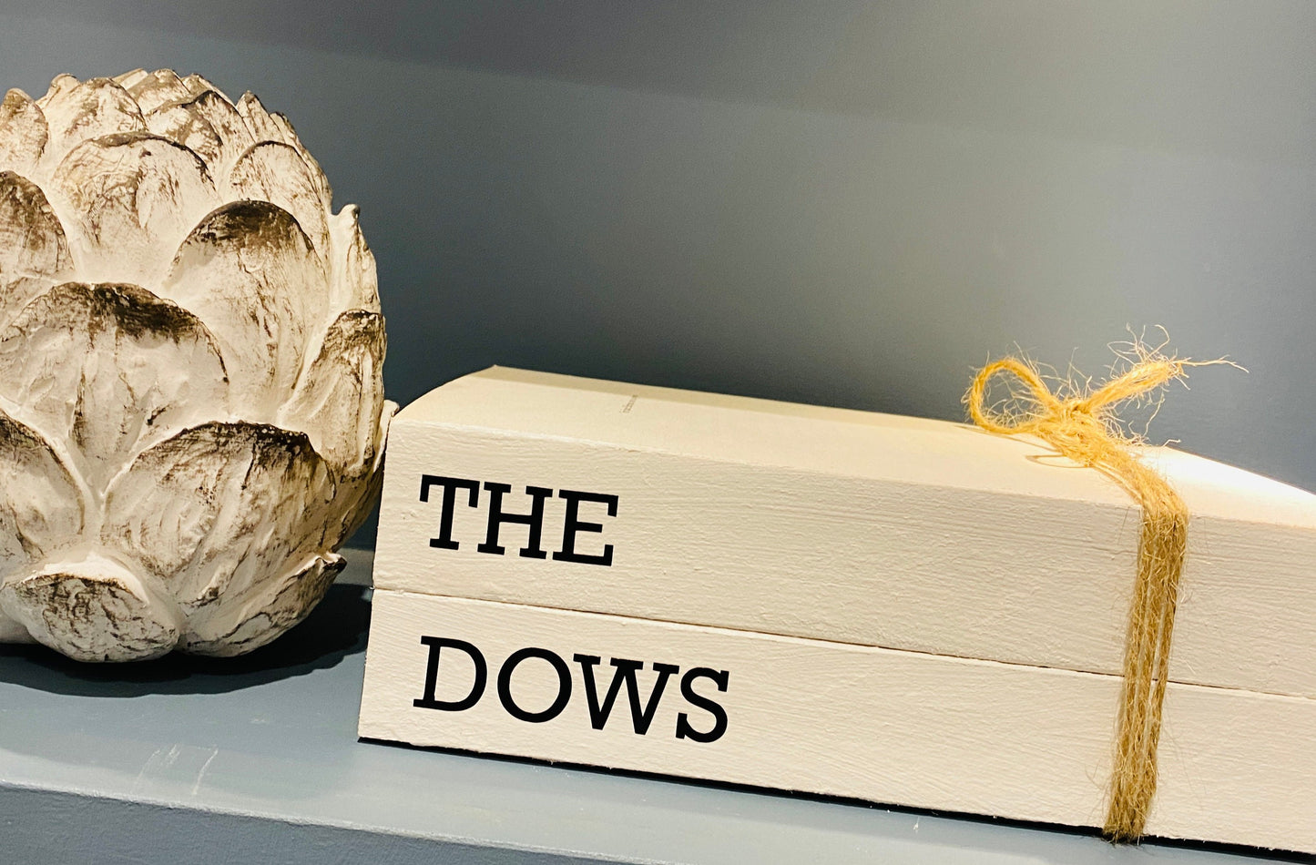 Personalized Faux Book Stack: Rustic Welcome Home Decor
