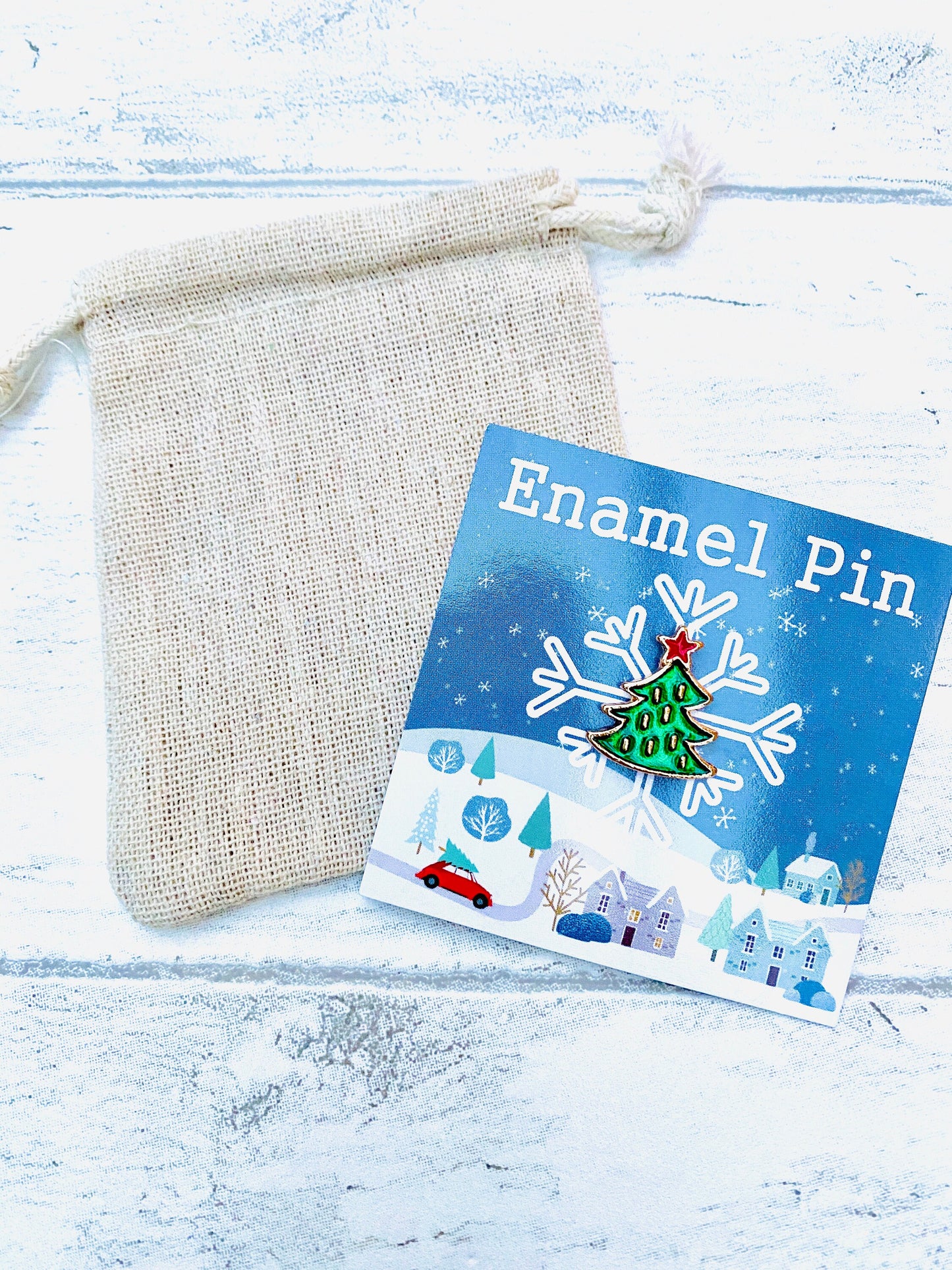 Christmas Tree Enamel Pin- Festive Badge- Lapel