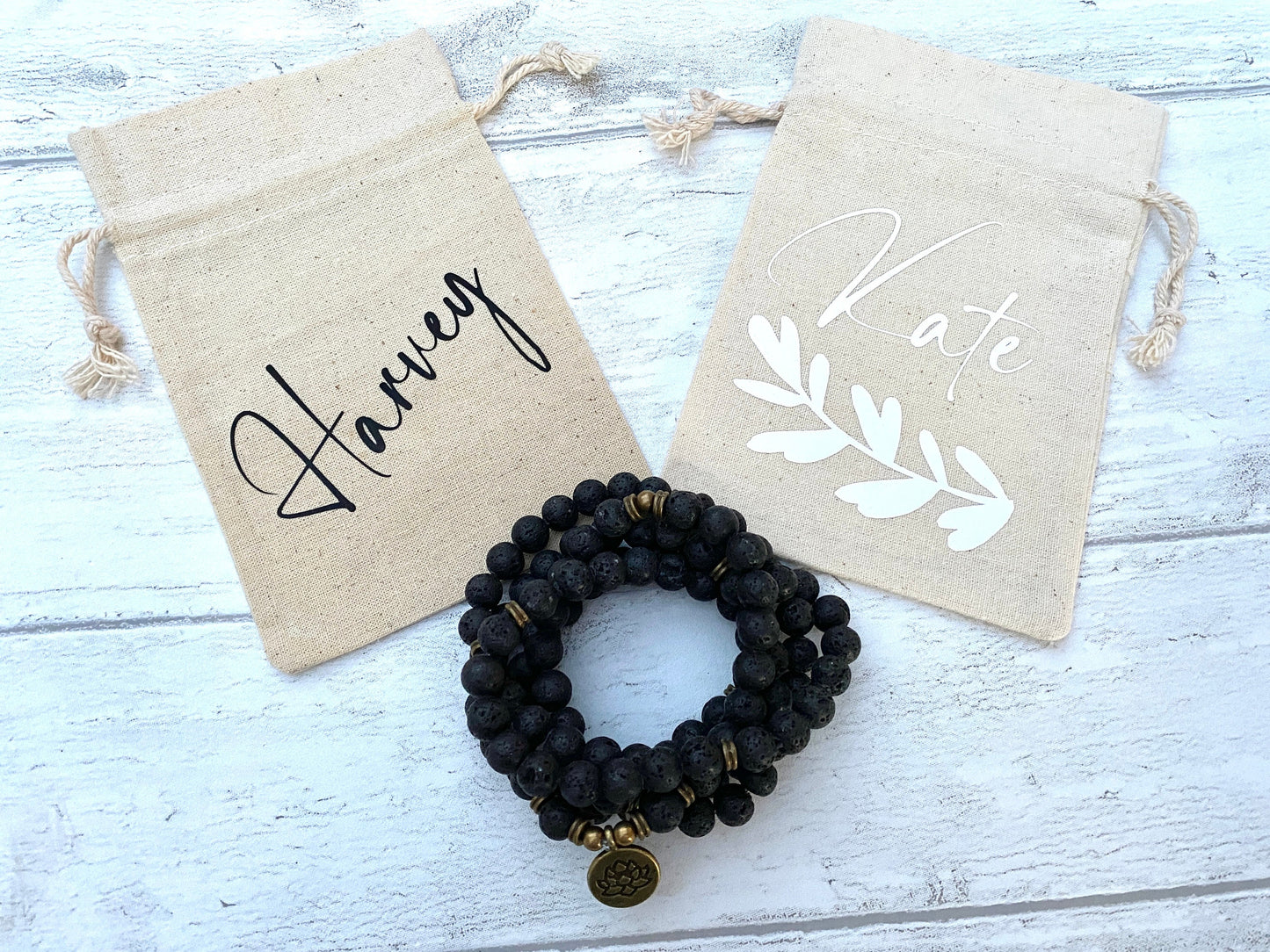 Lava Stone Mala Bead Necklace: 108 Japa Prayer Beads
