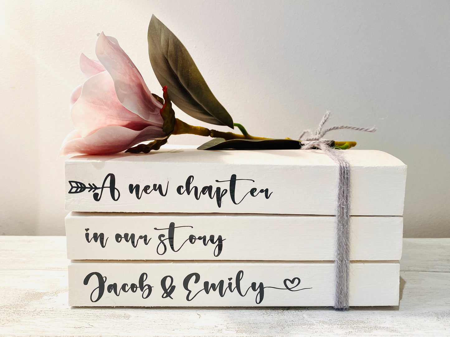 Personalised Wedding Book Stack- White Book Stack for Wedding Decor- perfect for Guest Tables or Gift Table- Custom decoration