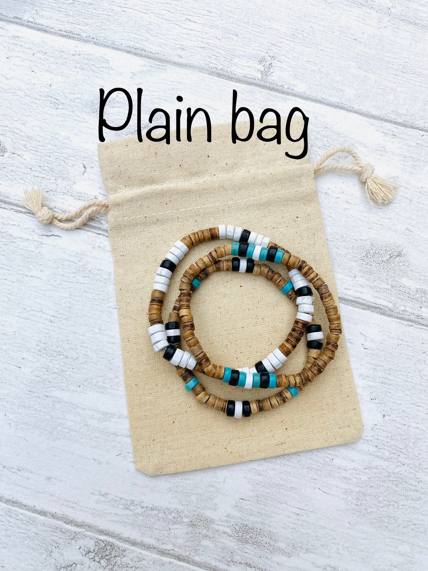 Surfer style set of wooden beaded bracelets- Stacking Bracelets Wooden beaded hippie, boho unisex