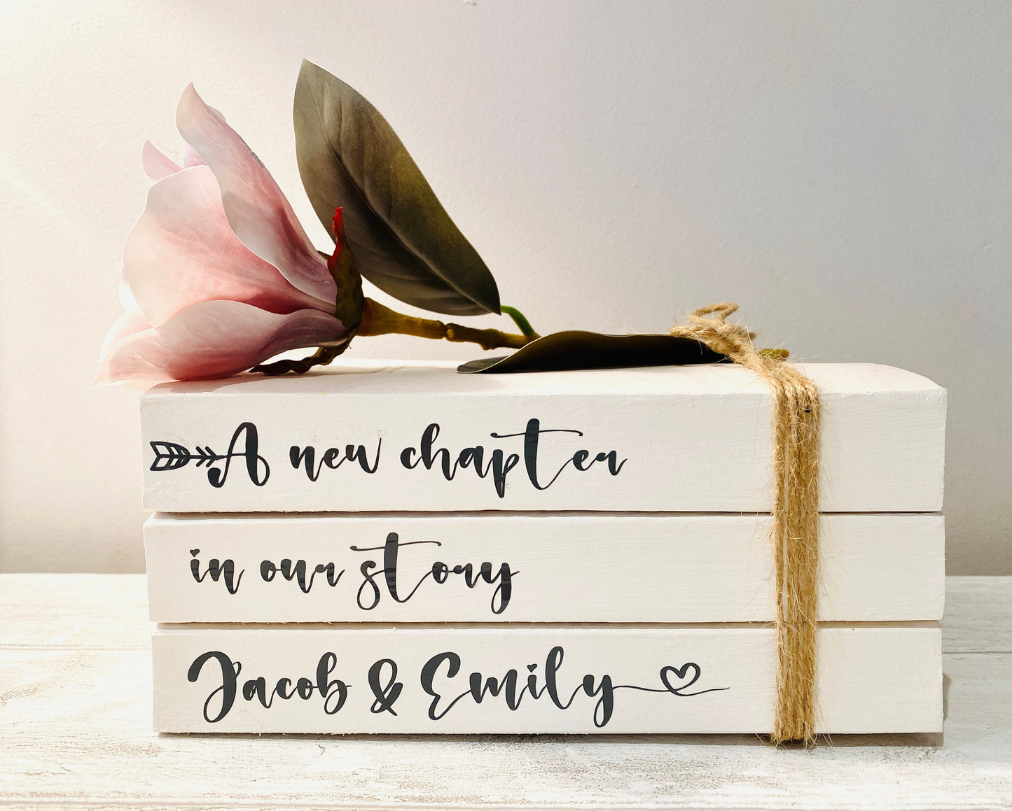 Personalised Wedding Book Stack- White Book Stack for Wedding Decor- perfect for Guest Tables or Gift Table- Custom decoration
