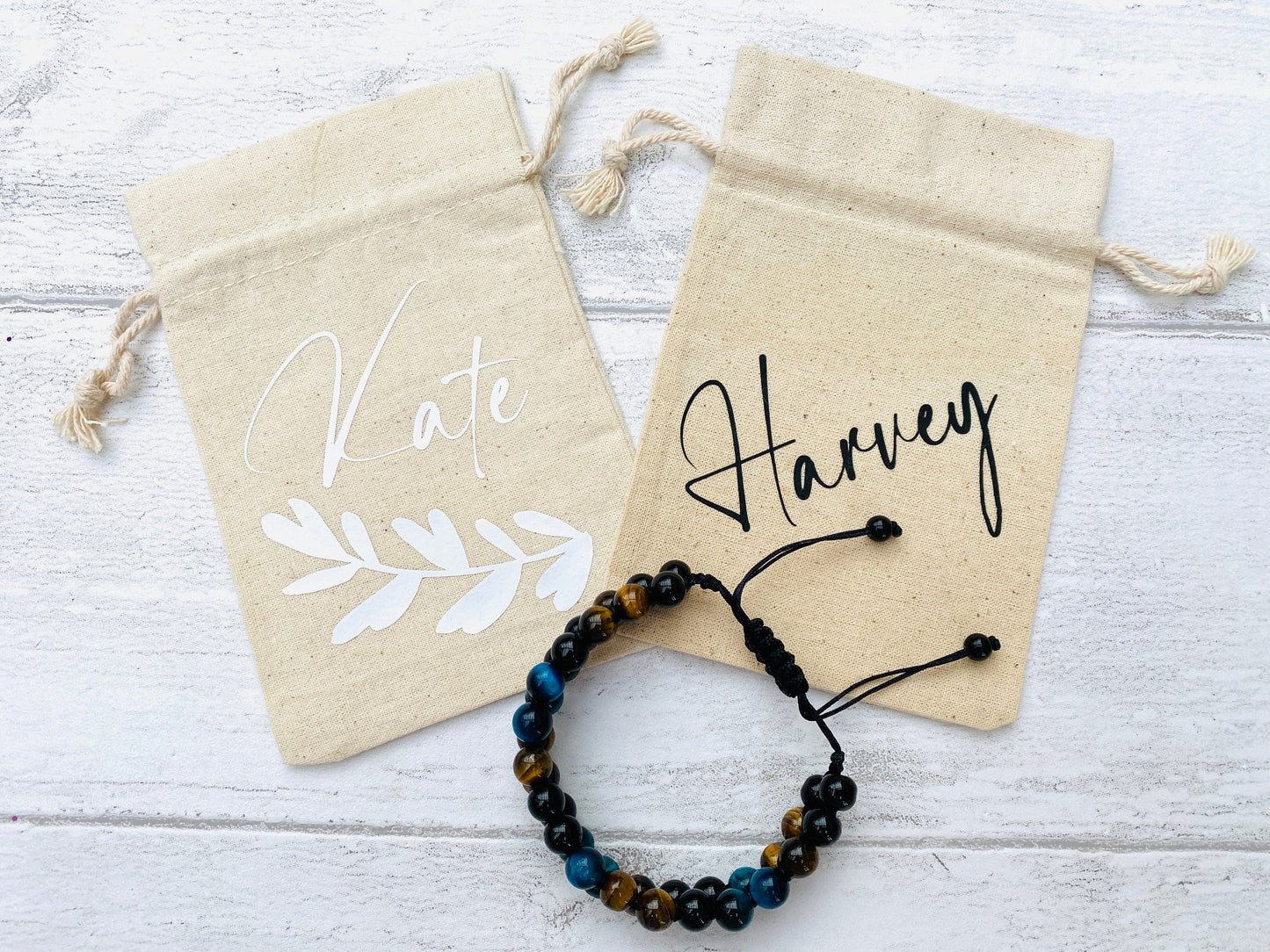Unisex Tiger’s Eye & Blue Tiger’s Eye Bracelet -Beaded Chakra Bracelet - natural Tiger’s Eye -Healing, Yoga Positive Energy