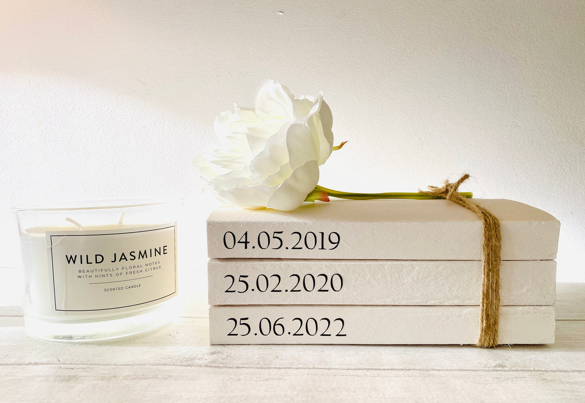 Personalised Decorative Book Stack with your SPECIAL DATES | Coffee Table Books | Home Decor Books