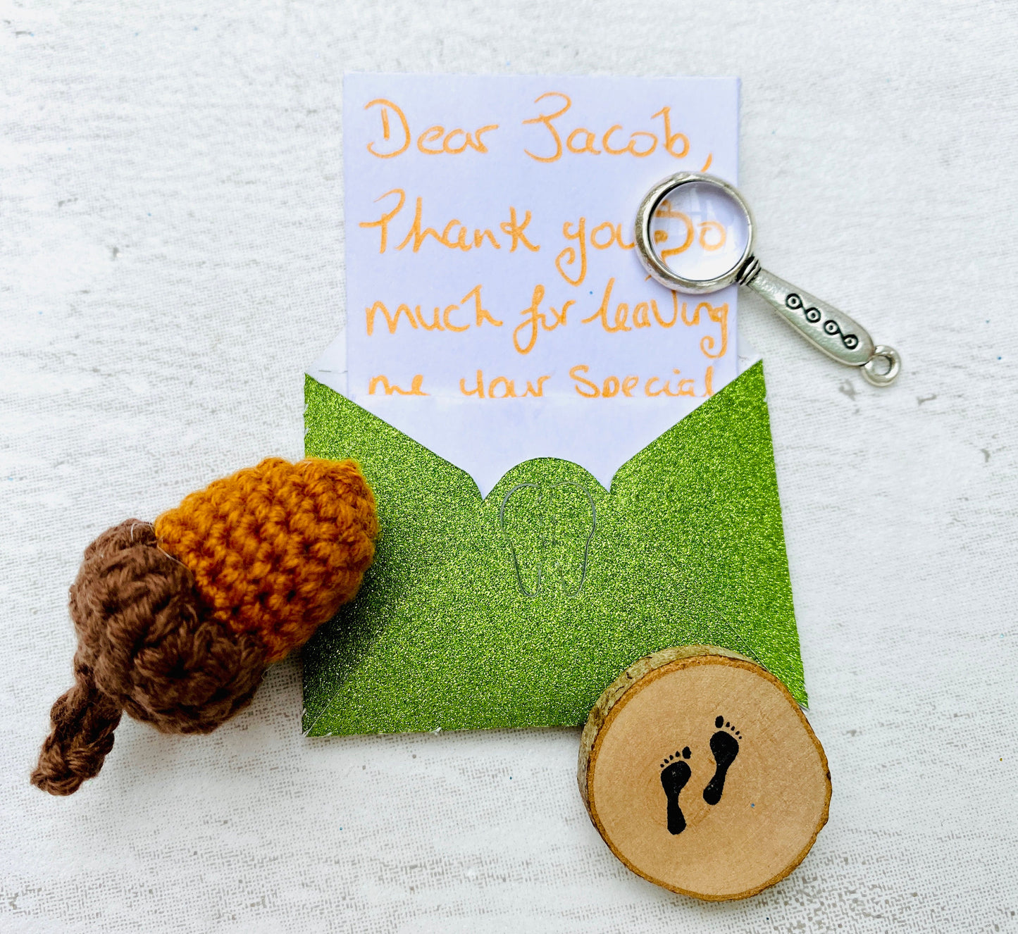 Personalized Tooth Fairy Letter Set with Gold Coin & Glitter Envelope