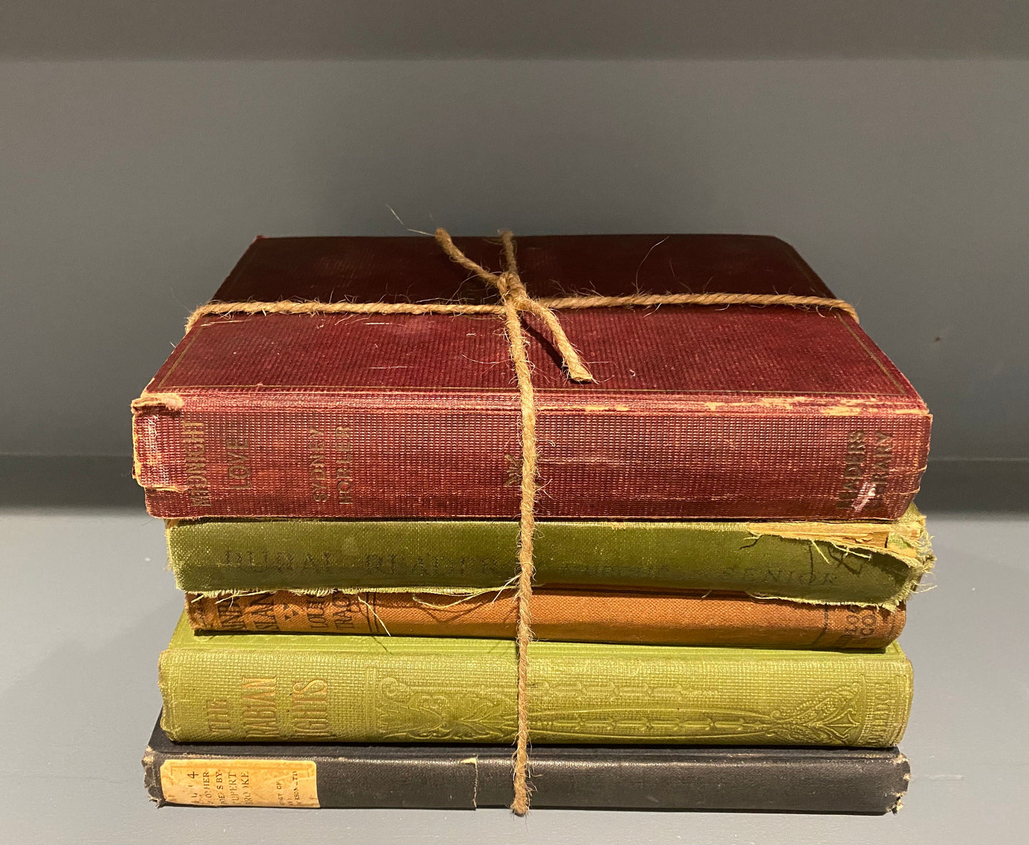 Old Antique book Stack Selection- Wedding Decor- Rustic Home Decor- Coffee Table Bookcase Decor, Hallway Ornament, Old Books