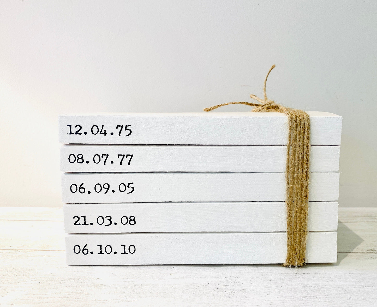 Special Dates Personalised Book Stack! White Book Stacks- home decor ornament, coffee table bookshelf decor, wedding decor