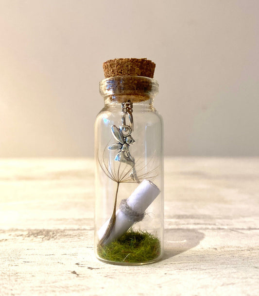Tooth Fairy Letter- Tiny Tooth Fairy Kit with message in a bottle- Dandelion in a bottle Tooth Fairy Set