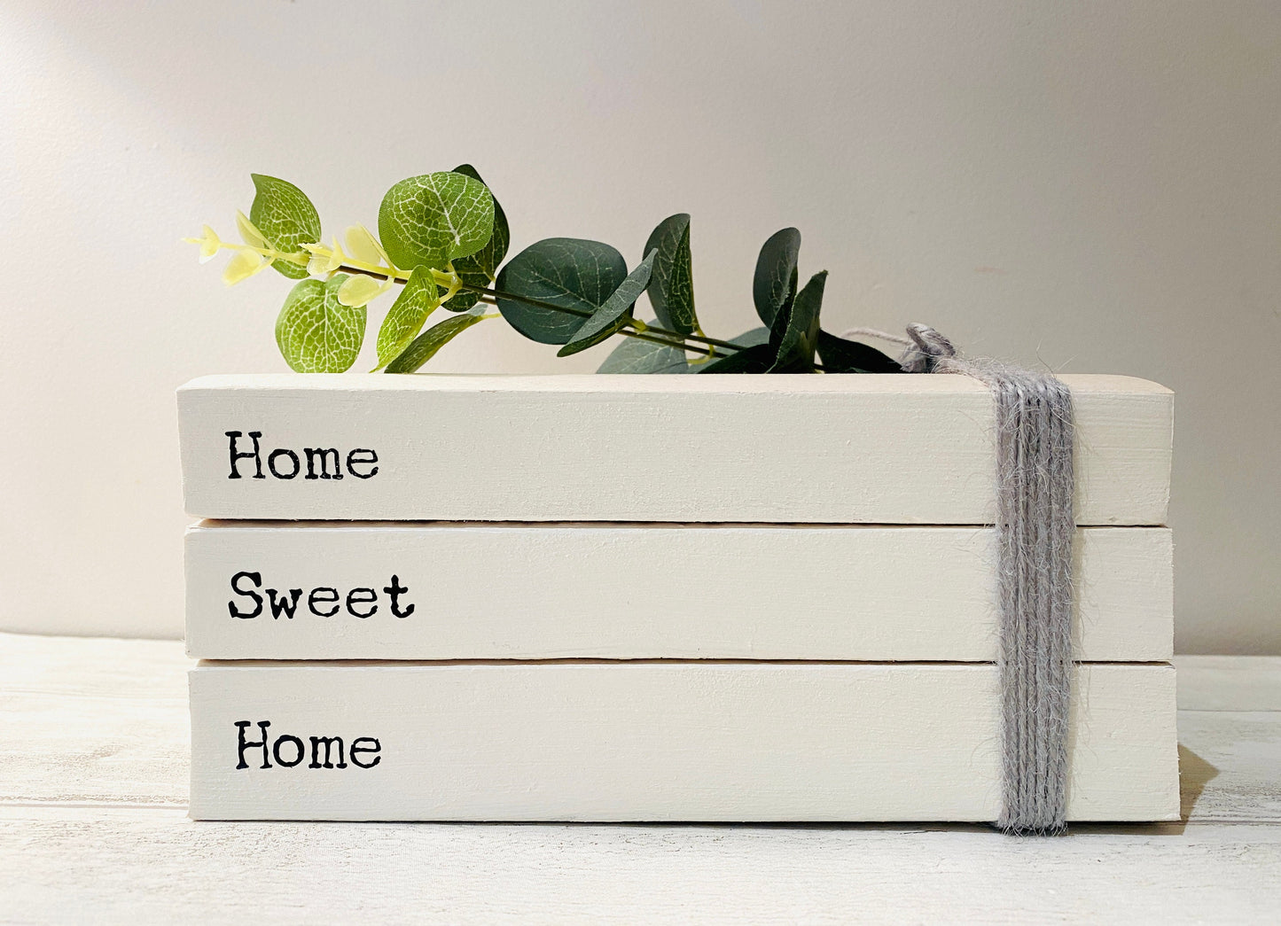 Hom Sweet Home Welcome Hallway Ornament decor- Rustic book stack- Welcome Sign, hallway farmhouse decor