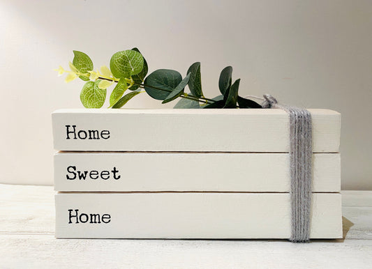 Hom Sweet Home Welcome Hallway Ornament decor- Rustic book stack- Welcome Sign, hallway farmhouse decor
