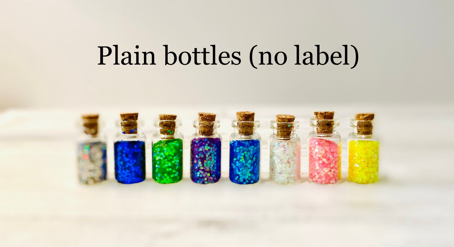 Fairy Dust Bottles - Pixie Dust Bottles- perfect gift from the Tooth Fairy, Party Bag Fillers- mini glass Fairy Dust Glitter Bottles