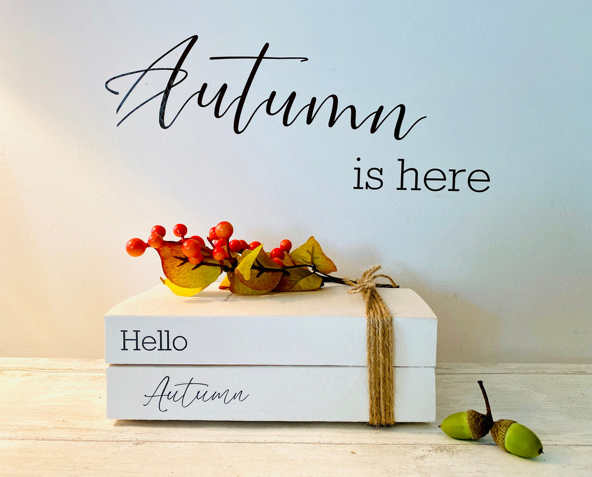 Personalised AUTUMN Welcome Hallway Ornament decor- Autumn book stack- Welcome Sign, hallway Autumn decor- Fall decor
