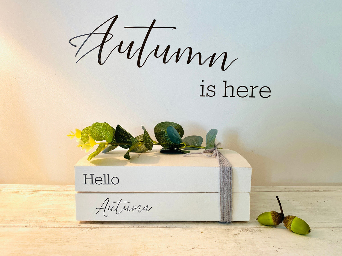 Personalised AUTUMN Welcome Hallway Ornament decor- Autumn book stack- Welcome Sign, hallway Autumn decor- Fall decor