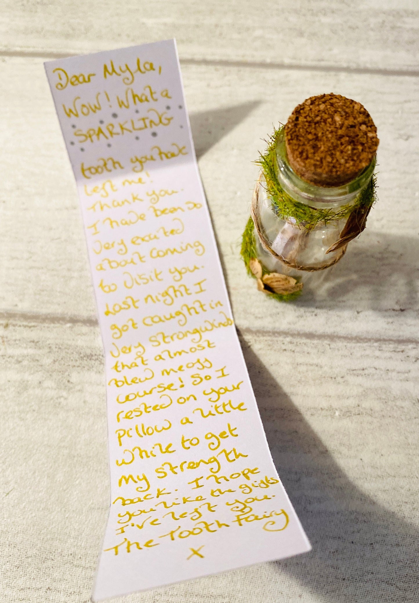Woodland Tooth Fairy Kit: Personalized Letter in a Bottle