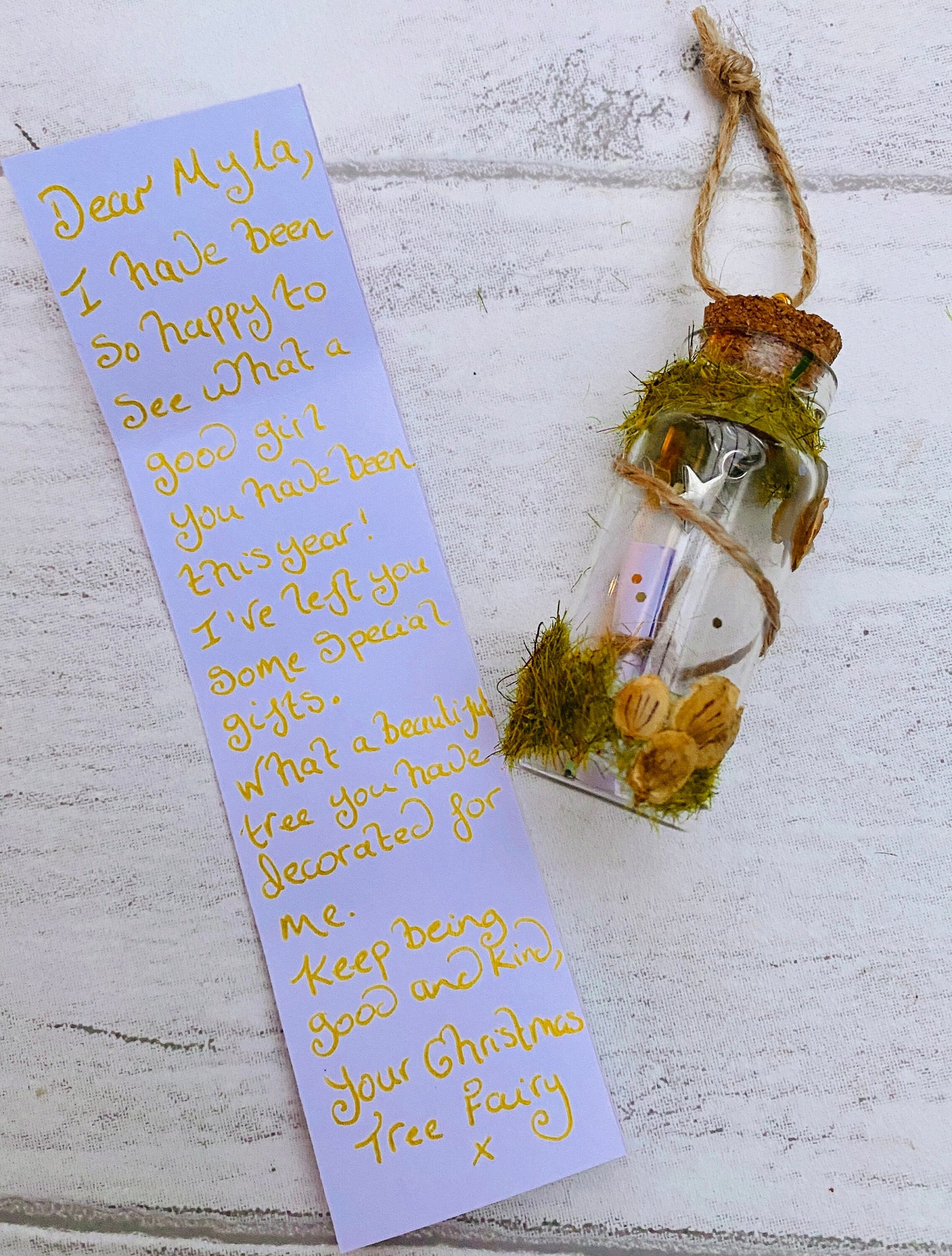 Christmas Tree Fairy Magical Message to your Child- Santa Letter- Stocking Filler- Christmas Tree Decoration- Message in a Bottle