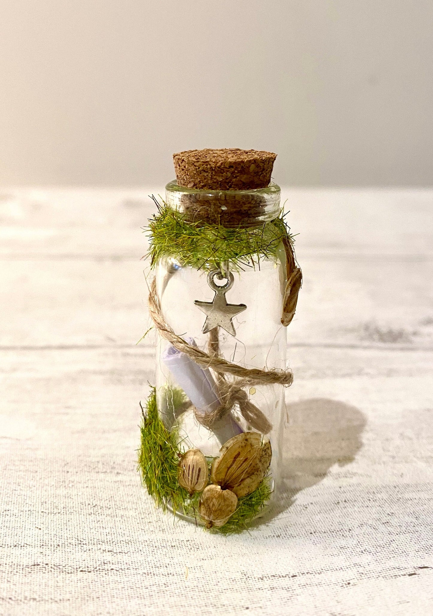 MESSAGE IN A BOTTLE- Star in bottle- send a message in a bottle- Secret Message-