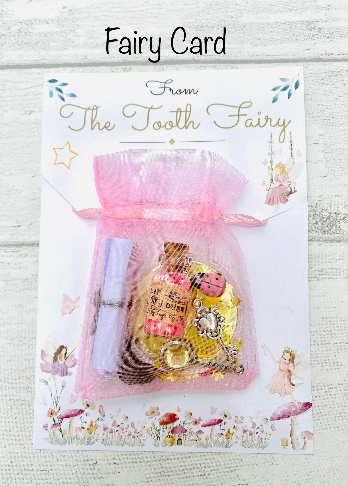 Tooth Fairy Letter with Fairy Gifts. Ideal for a First Tooth Fairy Visit. Option to add Tooth Fairy Gold Coin. Tooth Fairy Kit.