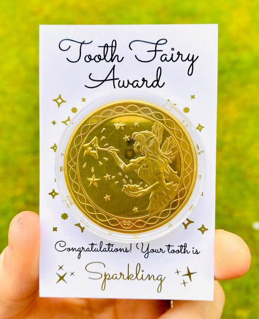 Tooth Fairy Gold Coin- Gift from the Tooth Fairy, Tooth Fairy Certificate, First Lost Tooth Certificate, Tooth Fairy Kit