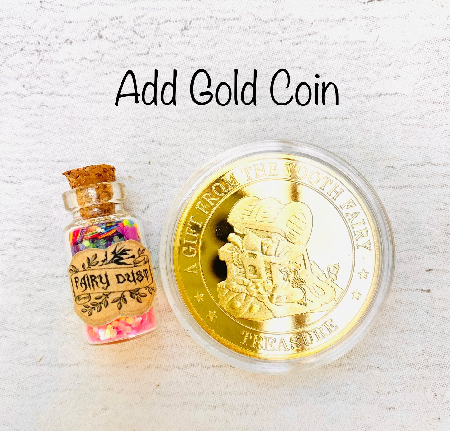 Fairy Dust Bottles - Tooth Fairy Gift or Fairy Party Bag Fillers -mini Fairy Dust Glitter Bottles! Tooth Fairy Gold Coin -Tooth Fairy Letter