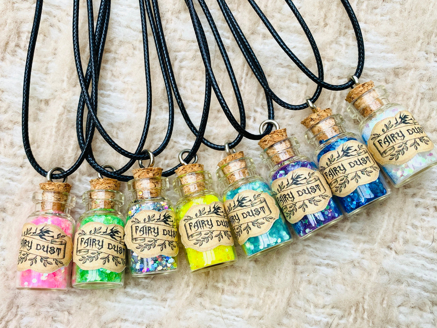 Fairy Dust Bottle Necklaces- Fairy Party Bag Fillers, Fairy Dust Necklace, Fairy Gift Fairy Gift for Fairy Party Bags mini Fairy Dust bottle