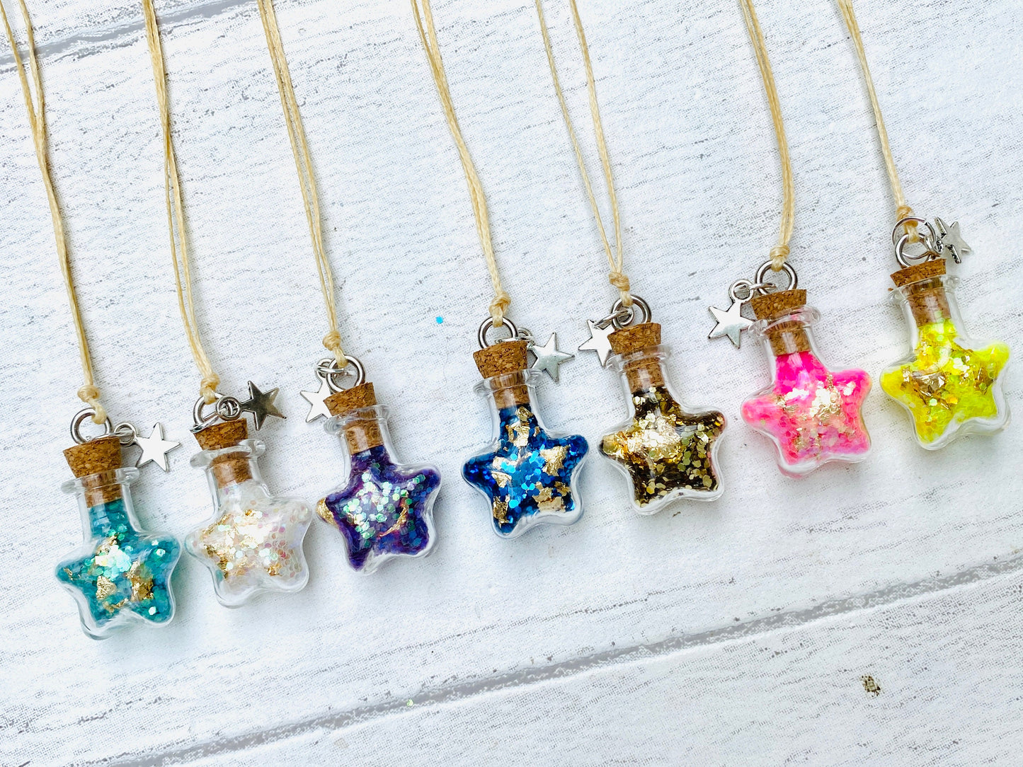 Fairy Dust Bottle Necklaces with Tooth Fairy Letter Gift. Fairy Party Bag Fillers, Fairy Dust Necklace, Fairy Party Bags, Mini Fairy Dust