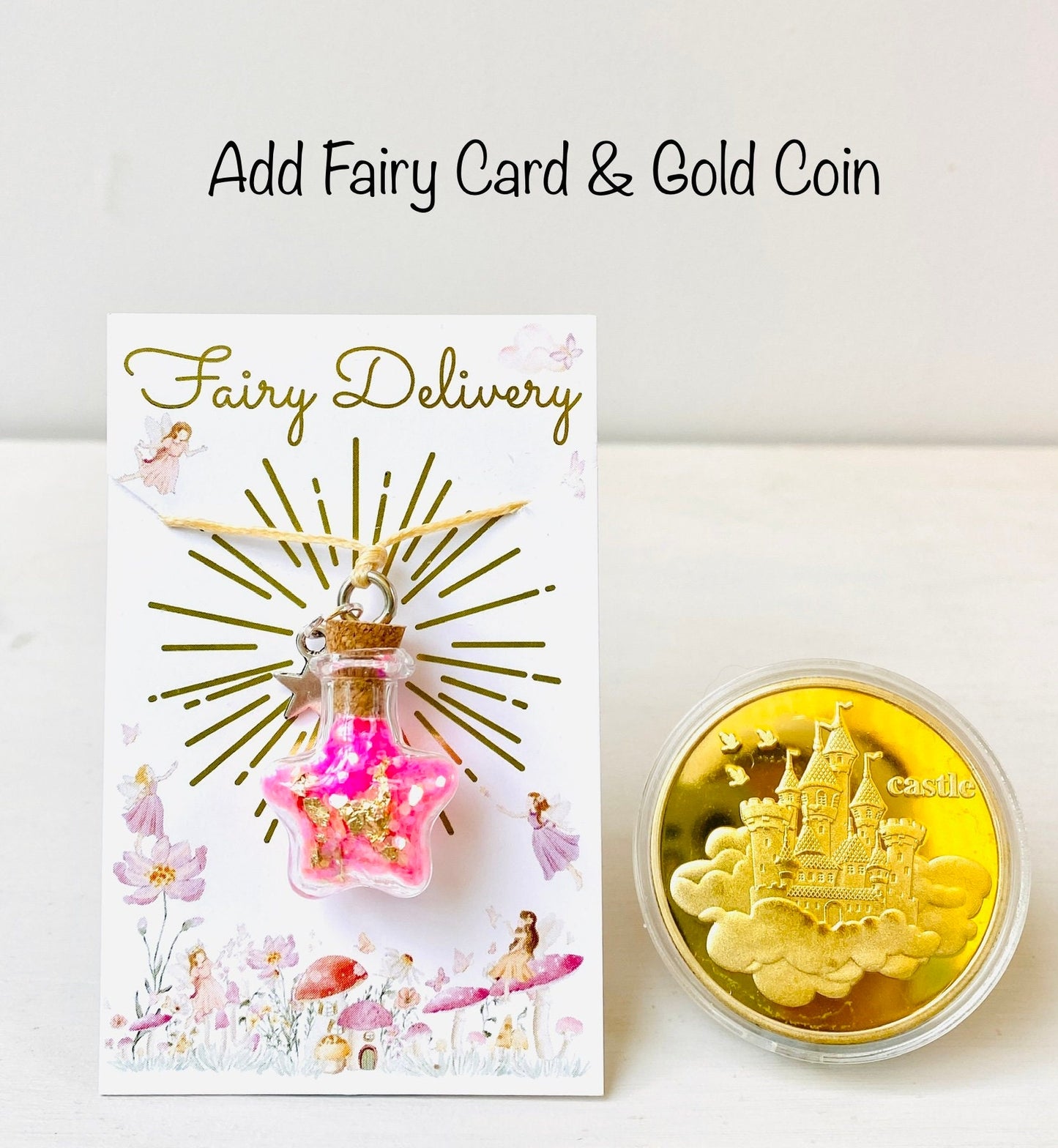 Fairy Dust Bottle Necklaces with Tooth Fairy Letter Gift. Fairy Party Bag Fillers, Fairy Dust Necklace, Fairy Party Bags, Mini Fairy Dust