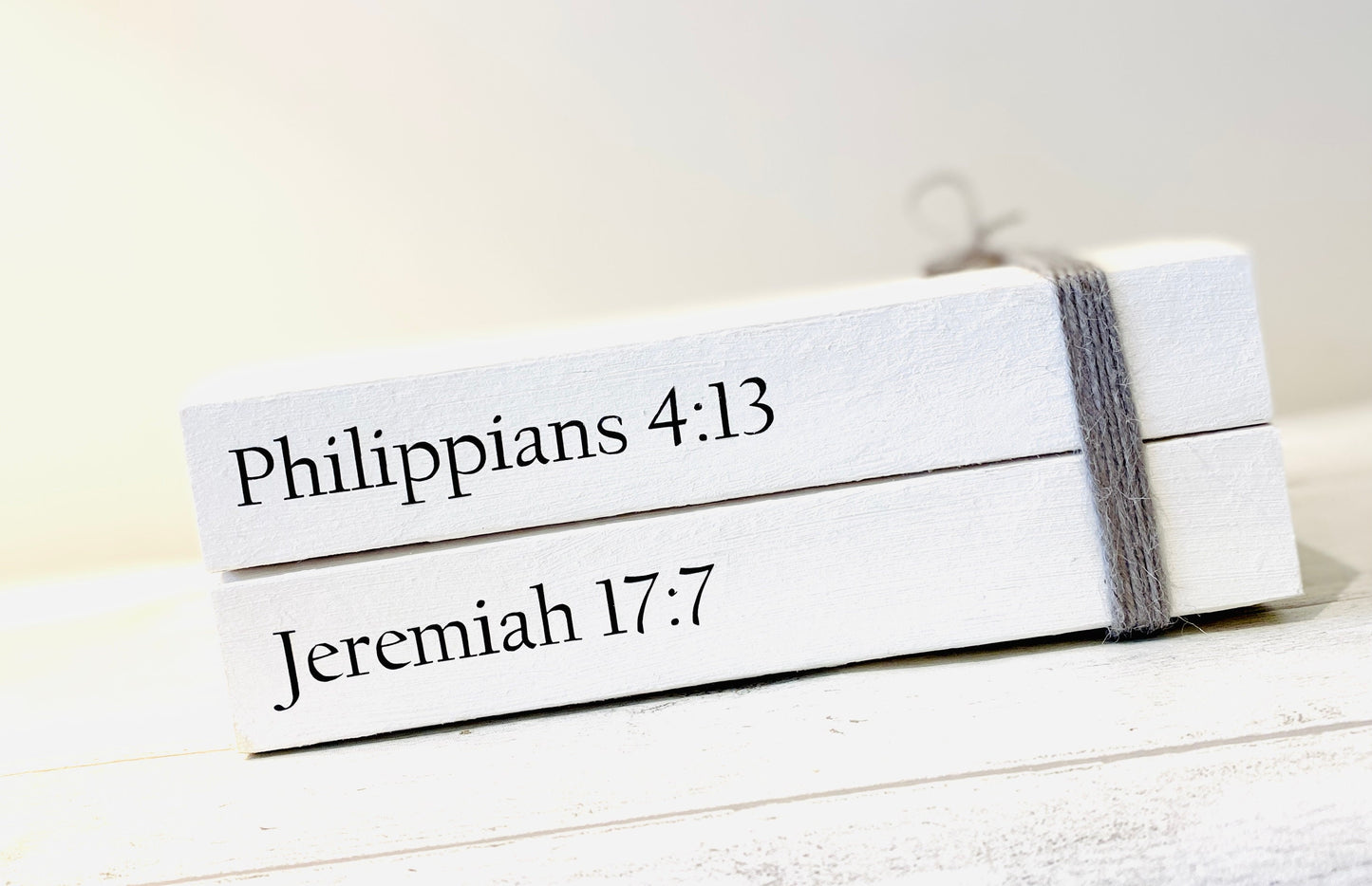 Personalized Religious Book Stack: Faith Home Decor Ornament