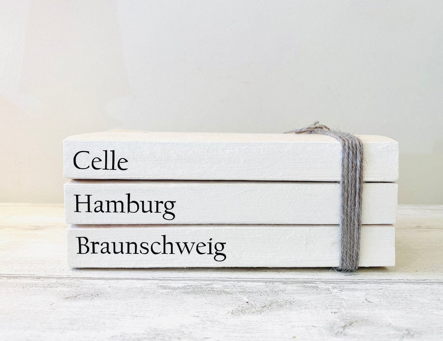 Special LOCATIONS Personalised Book Stack! White Book Stacks- home decor ornament, coffee table bookshelf decor, wedding decor