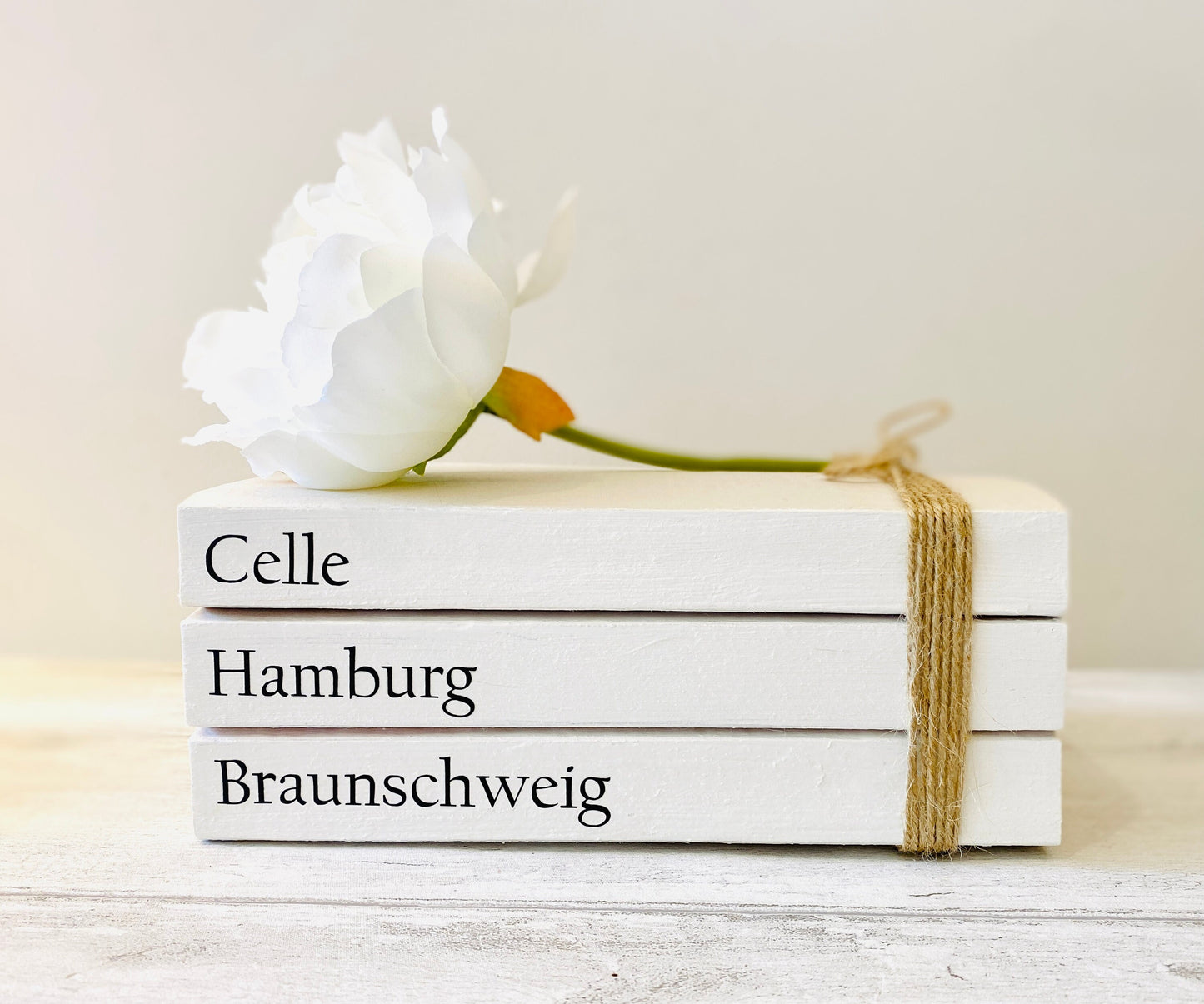 Special LOCATIONS Personalised Book Stack! White Book Stacks- home decor ornament, coffee table bookshelf decor, wedding decor