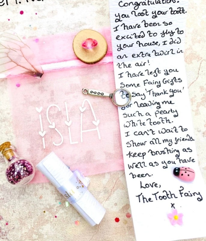 Tooth Fairy Kit With Tooth Fairy Gifts. PersonalIsed Tooth Fairy Letter. Tooth Fairy Set, Fairy Gold Coin, (1st Tooth Fairy)