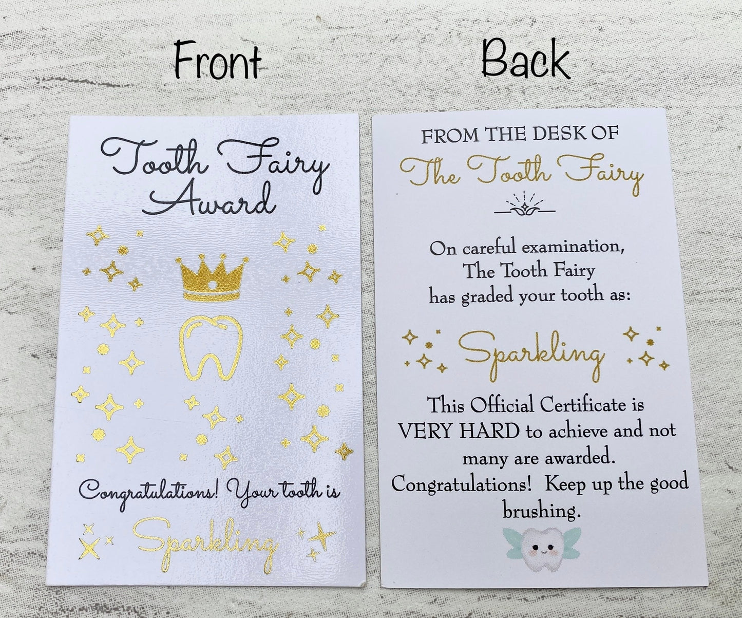 TOOTH FAIRY Award Certificate! Special Award for a Sparkling Tooth From the Tooth Fairy! Lovely Keepsake for a child’s Lost Tooth! Fairy Set