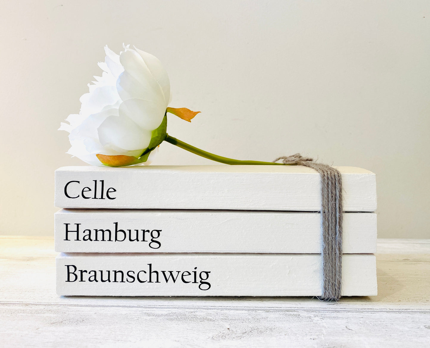 Special LOCATIONS Personalised Book Stack! White Book Stacks- home decor ornament, coffee table bookshelf decor, wedding decor
