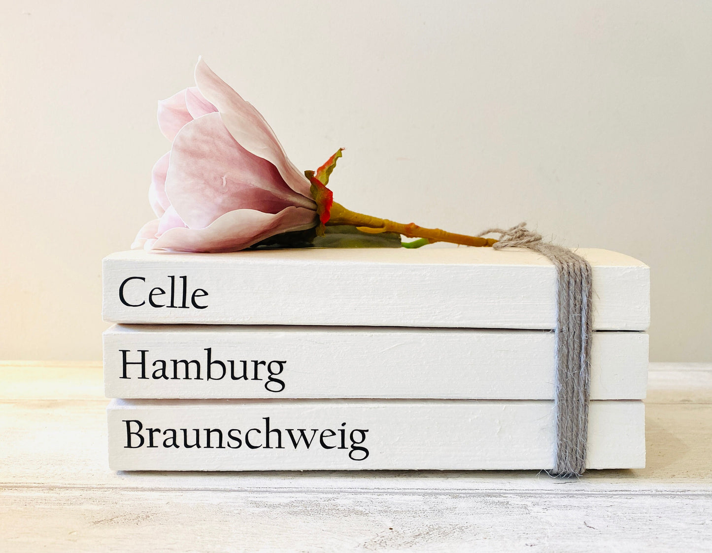 Special LOCATIONS Personalised Book Stack! White Book Stacks- home decor ornament, coffee table bookshelf decor, wedding decor