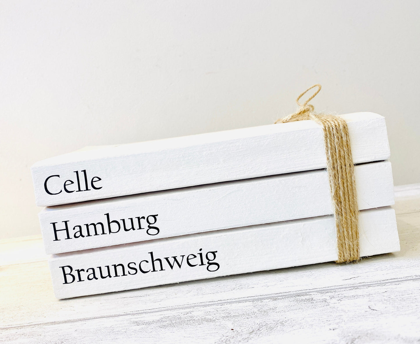Special LOCATIONS Personalised Book Stack! White Book Stacks- home decor ornament, coffee table bookshelf decor, wedding decor