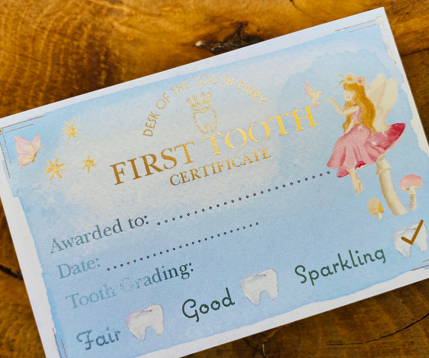 FIRST TOOTH Fairy Certificate & First Tooth Gold Coin! Lost First  Tooth Fairy Receipt! Lovely Keepsake for a child’s First Lost Tooth!