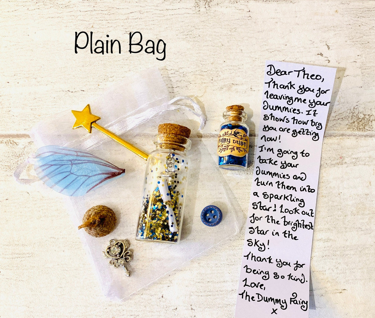 Dummy Fairy Gift Set: Letter, Fairy Dust, Wand & Keepsakes