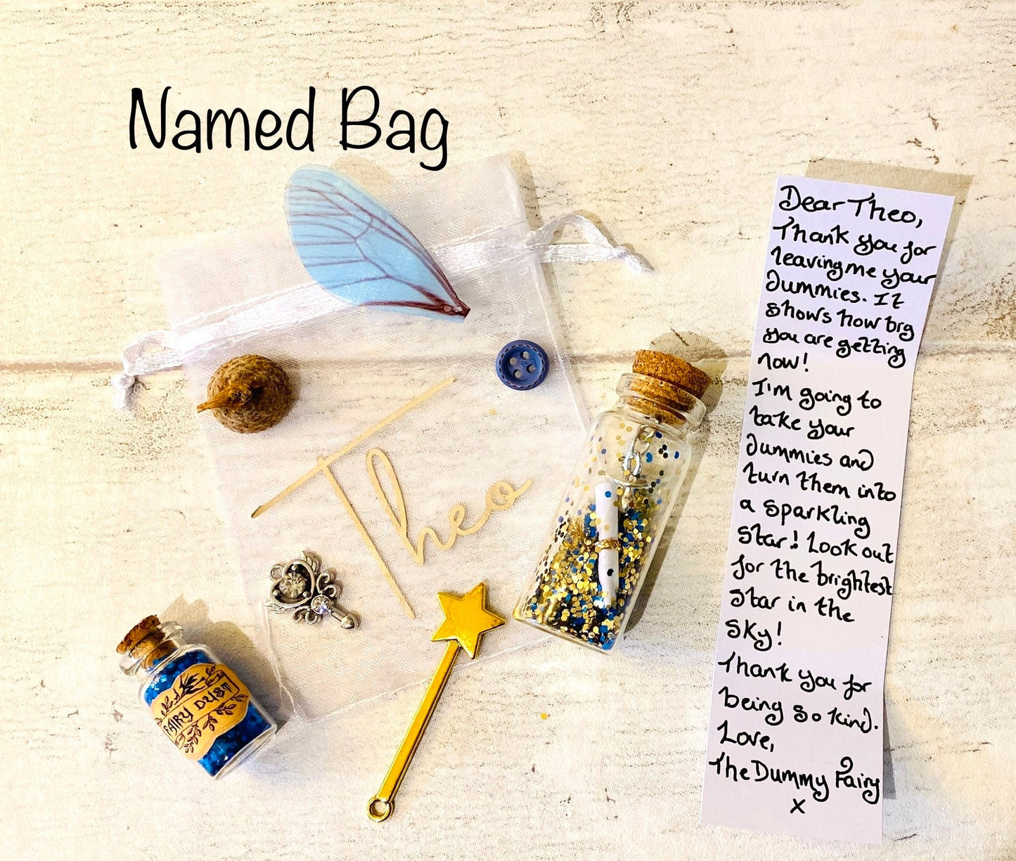 Dummy Fairy Gift Set: Letter, Fairy Dust, Wand & Keepsakes