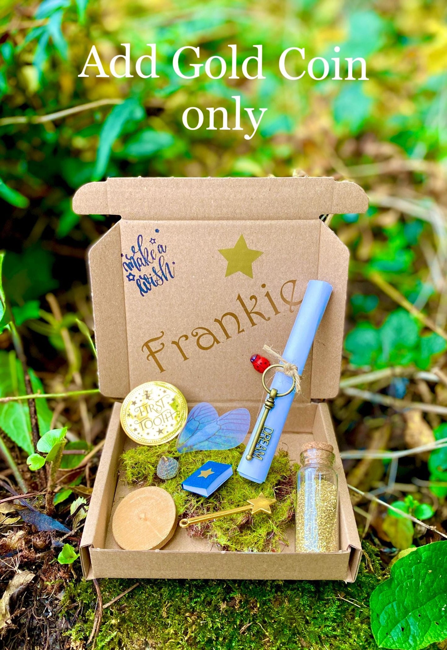 Boy’s FIRST TOOTH Fairy Kit-  Tooth Fairy Letter, Boys Tooth Fairy Gifts- custom letter, gold coin, wand, fairy dust & wings, book