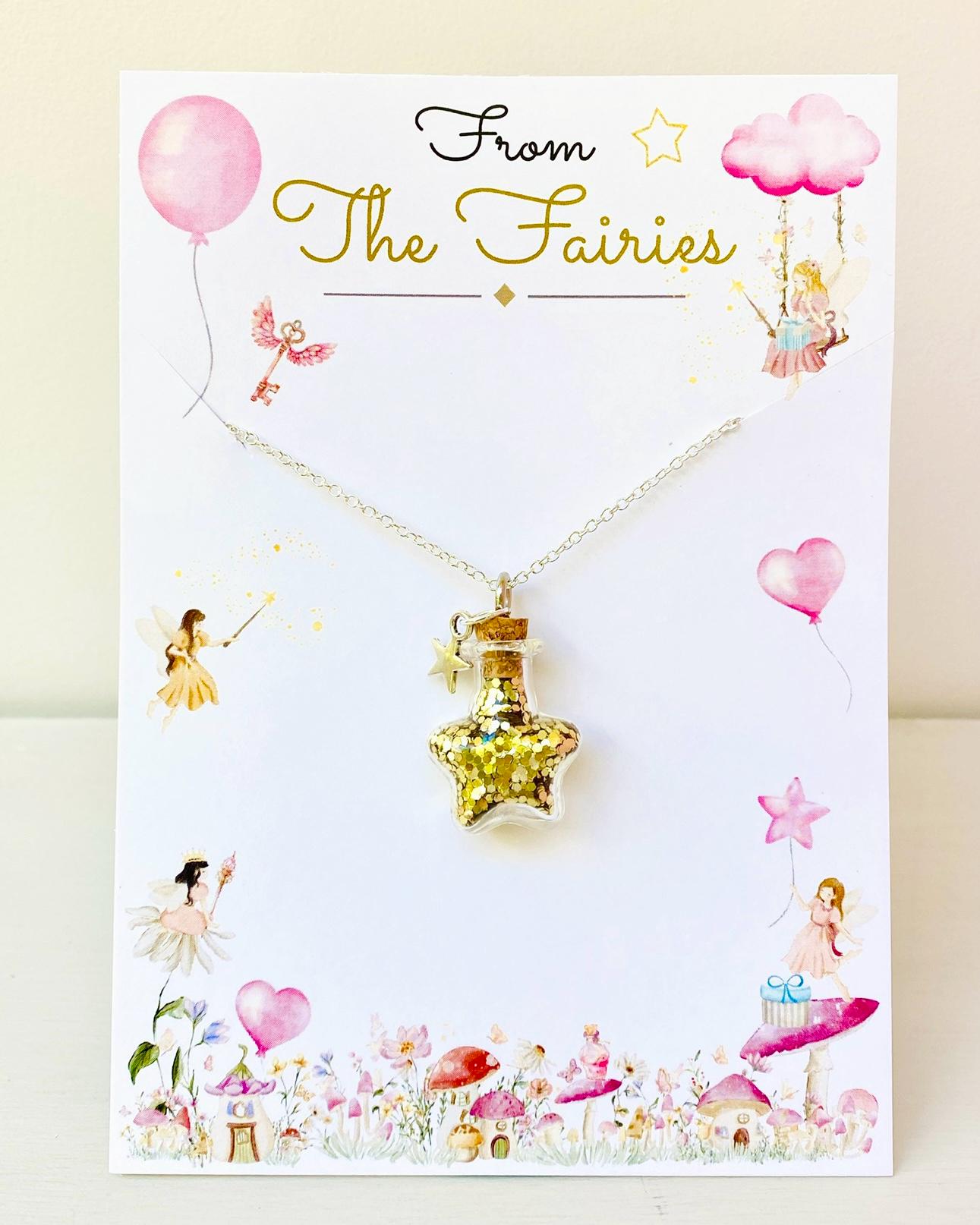 Fairy Dust Bottle Necklaces- Fairy Party Bag Fillers, Fairy Dust Necklace, Fairy Gift Fairy Gift for Fairy Party Bags mini Fairy Dust bottle