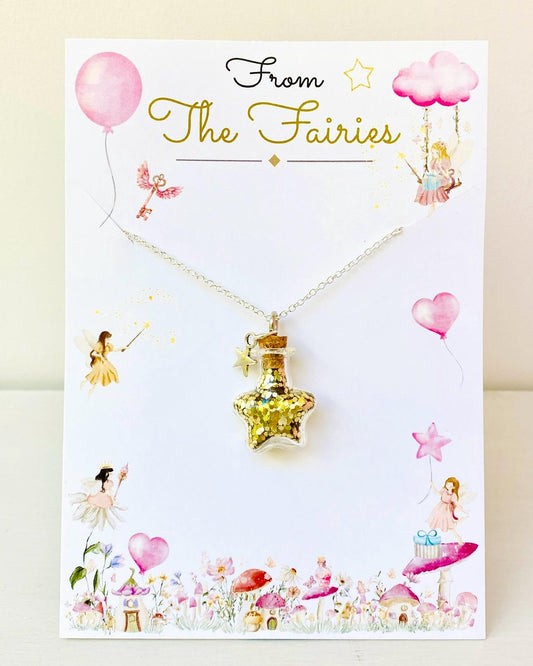 Fairy Dust Bottle Necklaces- Fairy Party Bag Fillers, Fairy Dust Necklace, Fairy Gift Fairy Gift for Fairy Party Bags mini Fairy Dust bottle