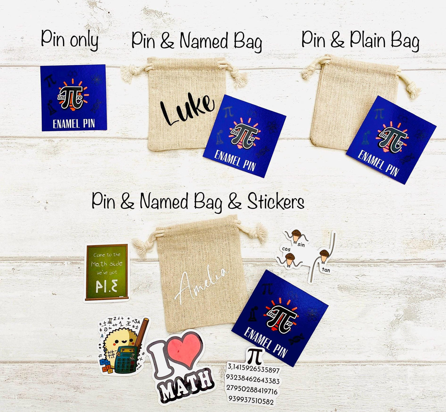 Maths Enamel Pin for maths student, teacher badge gift, end of term present, starting university, back to school gift math student! Pi Day