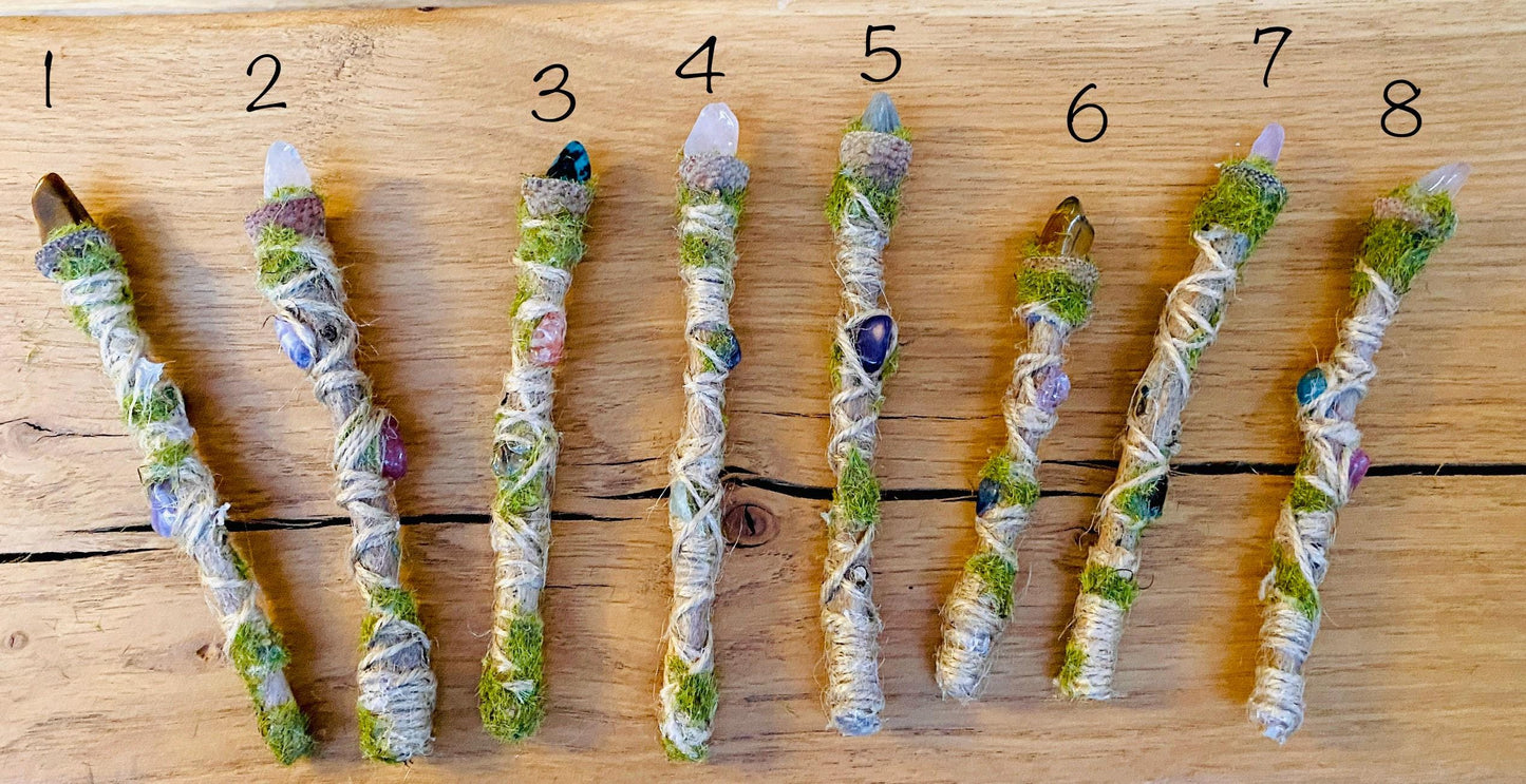 Fairy Wand- Natural Crystal Woodland Fairy Wand- Magic Wand - perfect Tooth Fairy Gift